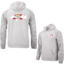 Load image into Gallery viewer, Florida Fleece Digi-Camo Aluminum Sweatshirt with Florida Flag Diver Design
