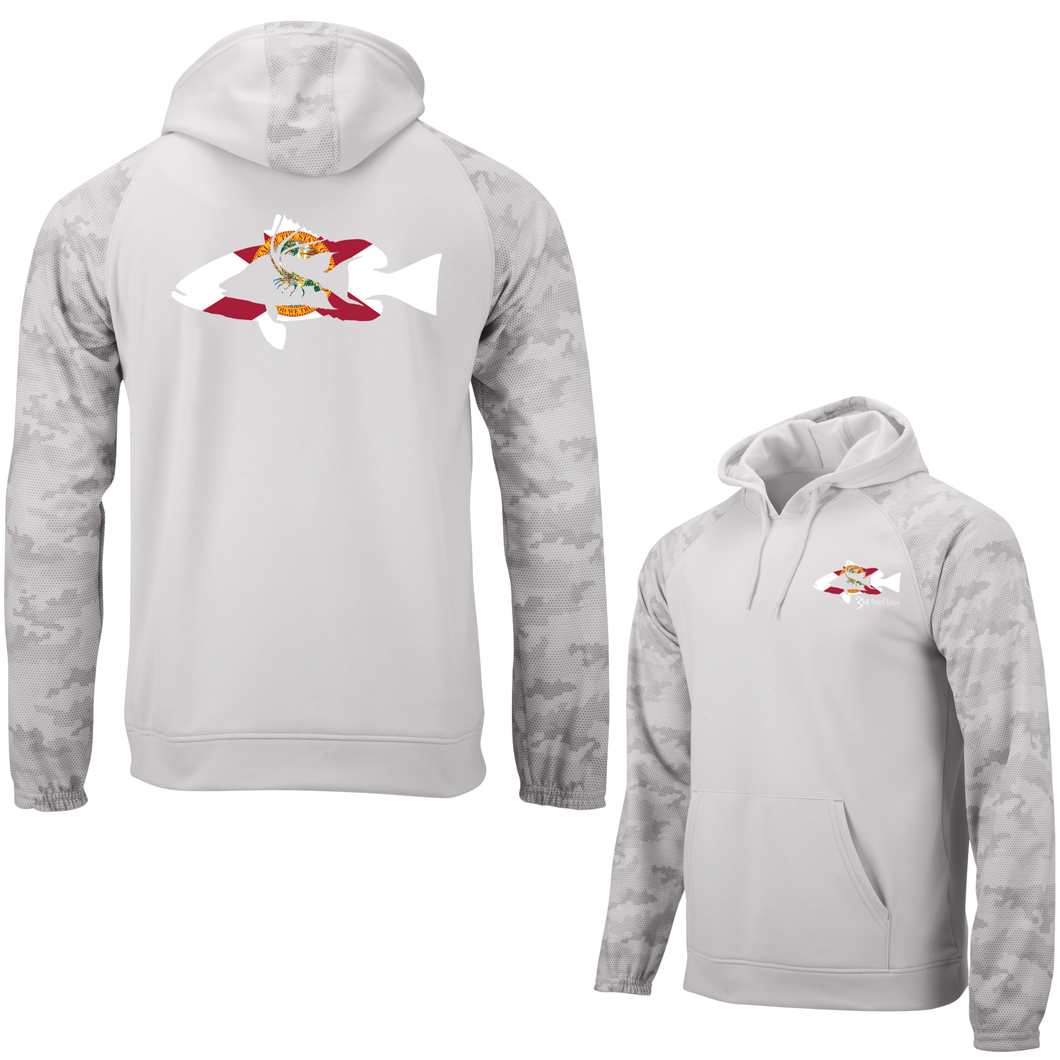 Florida Fleece Digi-Camo Aluminum Sweatshirt with Florida Flag Diver Design