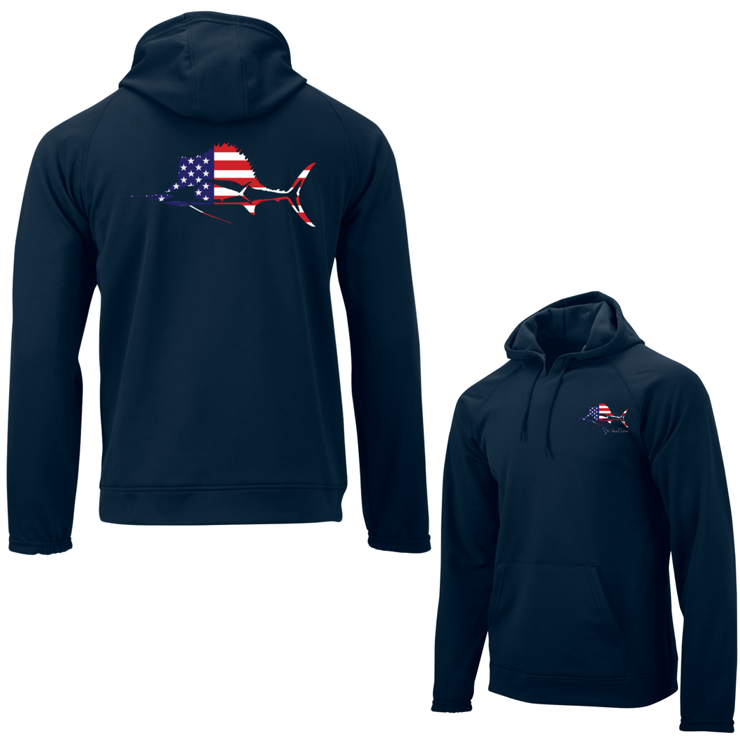 Florida Fleece Navy Sweatshirt with American Flag Offshore Design
