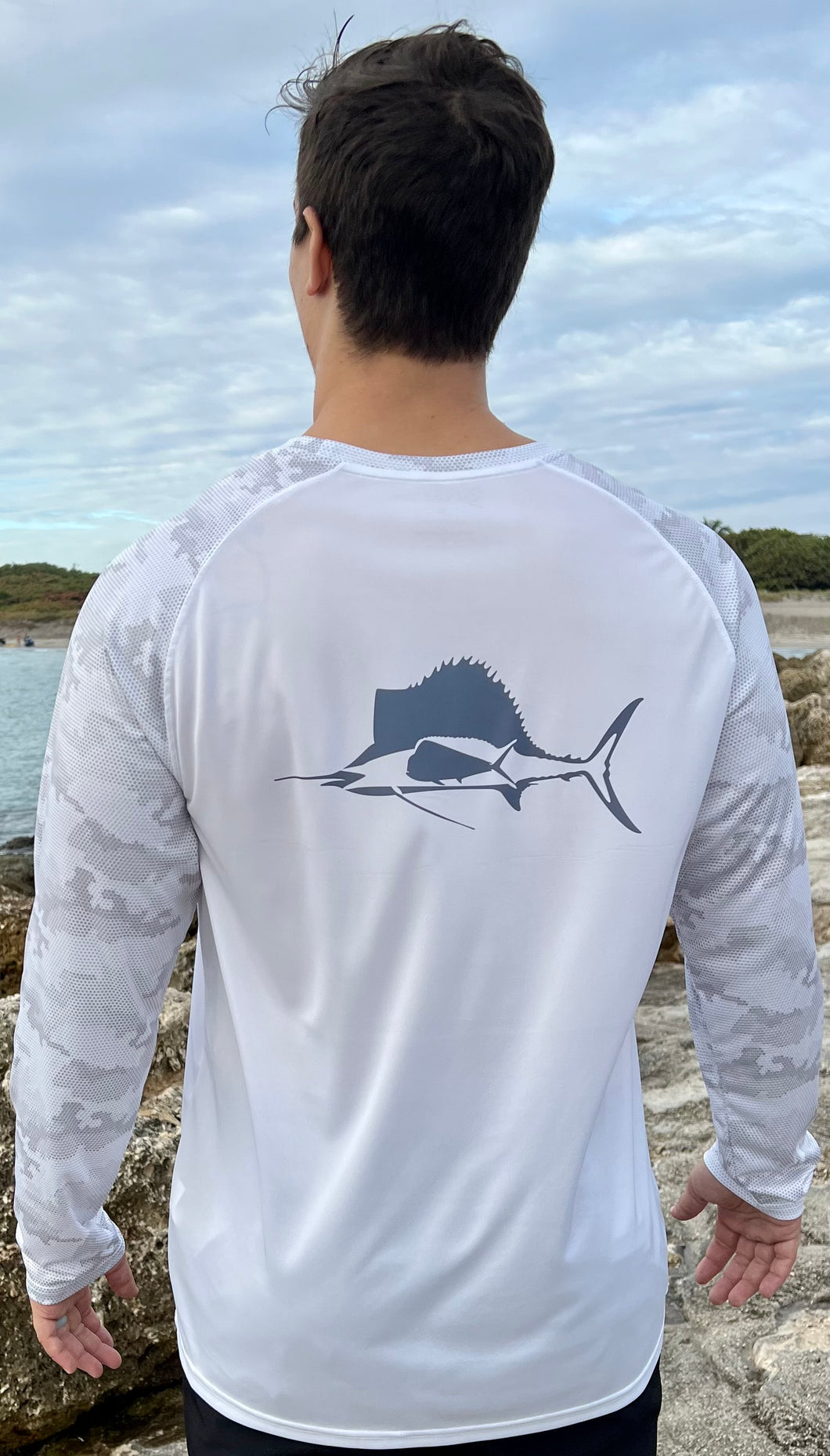 Gray Camo Cayman with Off-shore Design