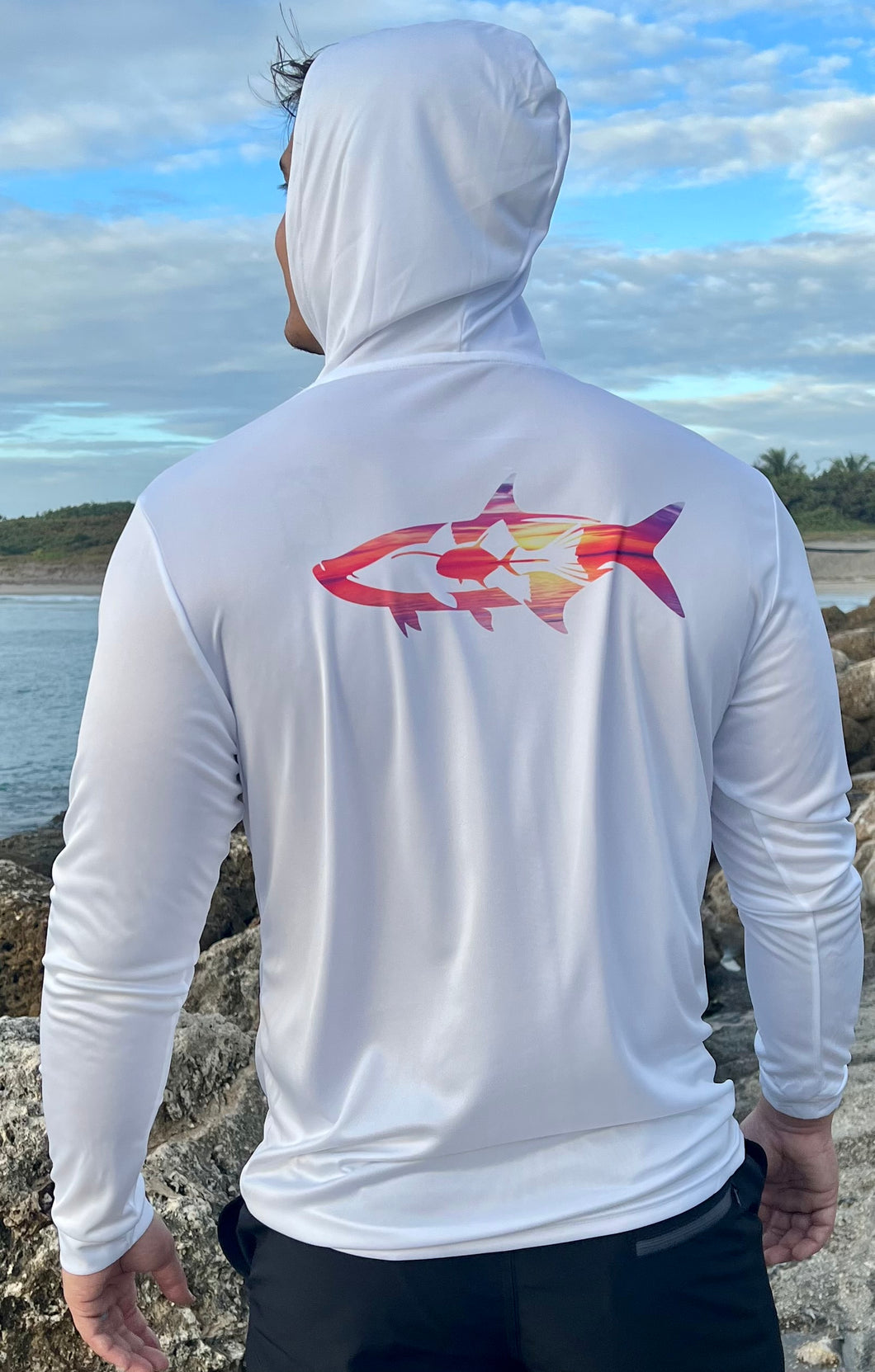 White Tortuga with Sunset In-shore Design
