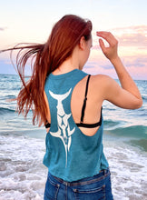 Load image into Gallery viewer, Deep Teal Bali with White Swordfish Design
