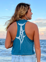 Load image into Gallery viewer, Deep Teal Bali with White Swordfish Design
