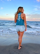 Load image into Gallery viewer, Deep Teal Bali with White Swordfish Design
