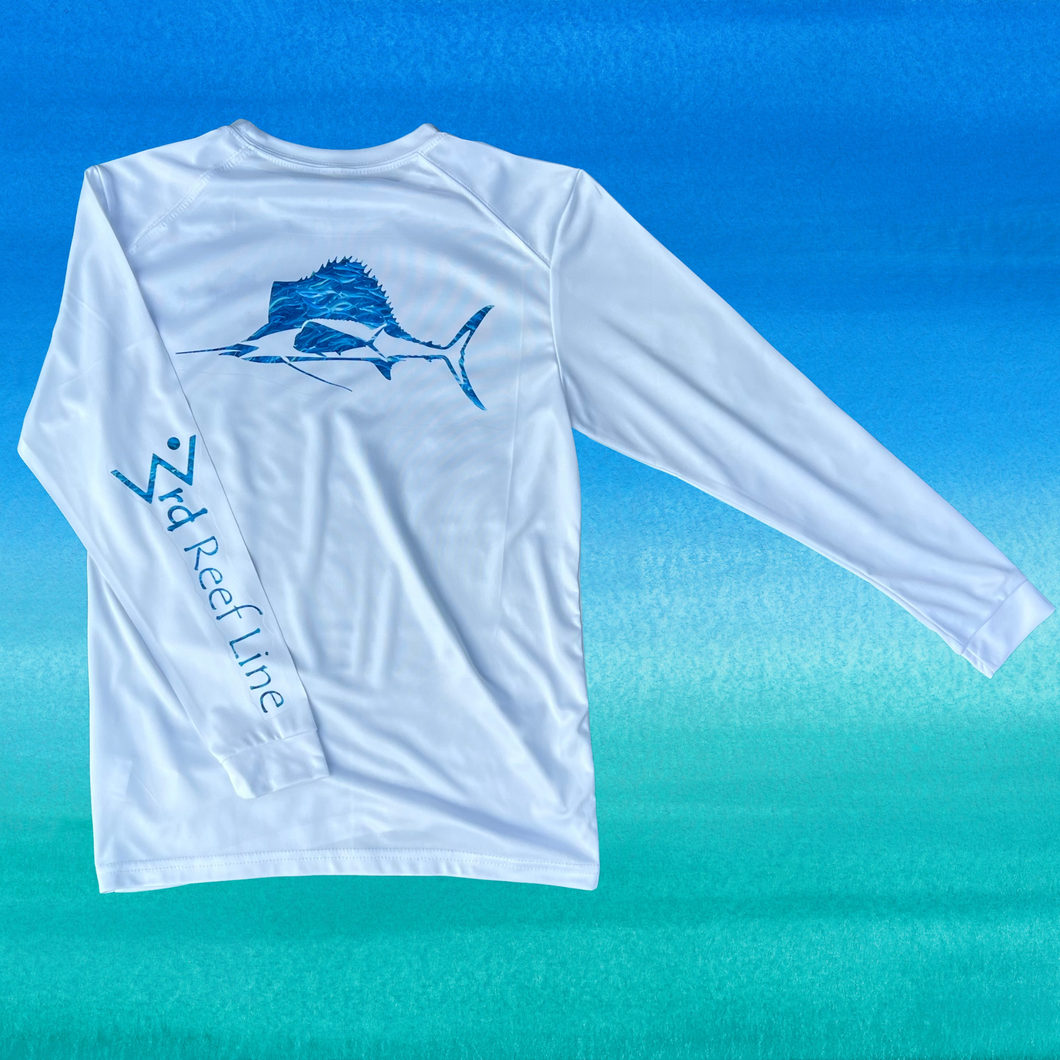 Kids White Islander with Bait-ball Offshore Design